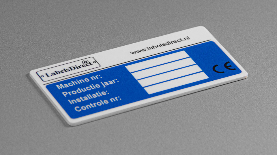 Bedrukt kunststof labels optie voor zelfklevende achterzijde voor industriële markeringen