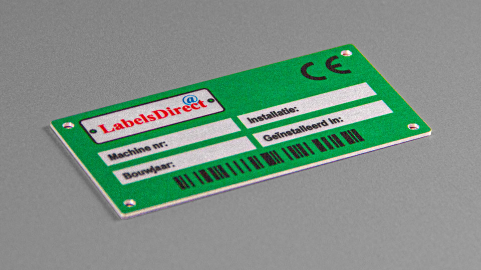Bedrukte en gesublimeerde aluminium labels voor duidelijke industriële markeringen