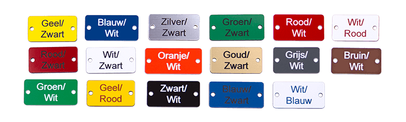 Kleuren voor gegraveerd kunststof 