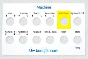 Bedrukt aluminium, industriële markering bedieningspaneel