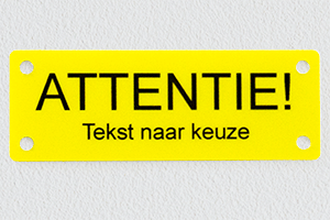 Bedrukt aluminium attentie duurzaam, UV-bestendig aluminium label