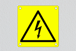 Elektrisch gevaar, bedrukt plastic, bedrukt aluminium, fotoluminescerend