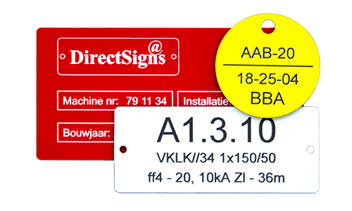Gegraveerd kunststof, kunststof labels, industriële markeringen, resopal