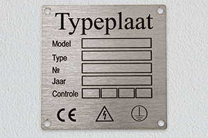Roestvrij stalen typeplaat