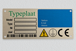 Gesublimeerd aluminium typeplaat sterk, krasbestendig en UV-bestendigs