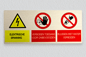 Gesublimeerd aluminium waarschuwing  duurzaam, UV-bestendig label voor industriële markering