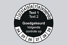 Keuringssticker Industriële stickers, industriële markeringen