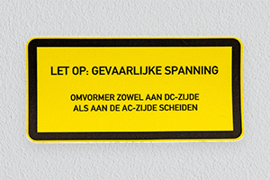 Ontwerp Vinyl sticker Let op: gevaarlijke spanning