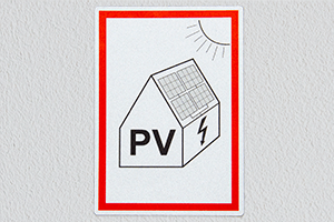 PV installatie sticker, bedrukt plastic, bedrukt aluminium, reflecterend