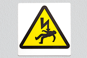Waarschuwing fotoluminescerend, sticker, bedrukt kunststof, bedrukt aluminium