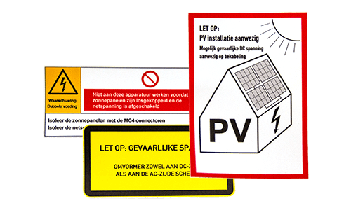 Labels en markeringen voor zonnepaneel installaties te bestellen bij LabelsDirect