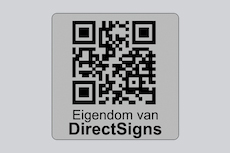 Roestvrij stalen plaat eigendom van met QR code
