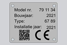 Typeplaat gegraveerd metaal