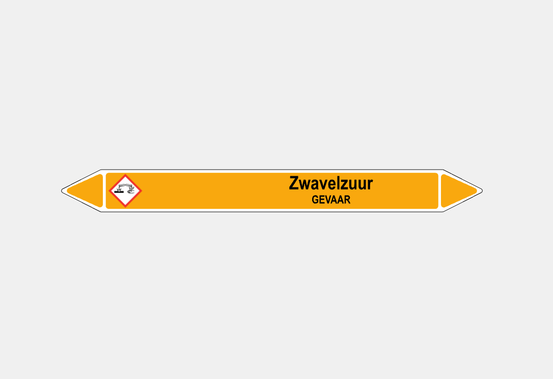 Leidingsticker zwavelzuur Industriële stickers, industriële markeringen