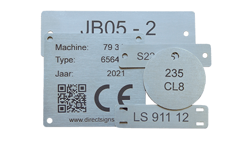 Gegraveerd metaal, gegraveerd rvs, RVS labels, metalen labels