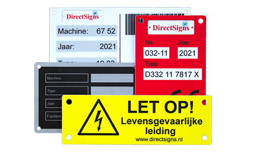 Bedrukte vierkleurendruk plastic borden, ideaal voor industriële markeringen en toepassingen in verschillende kleuren en formaten